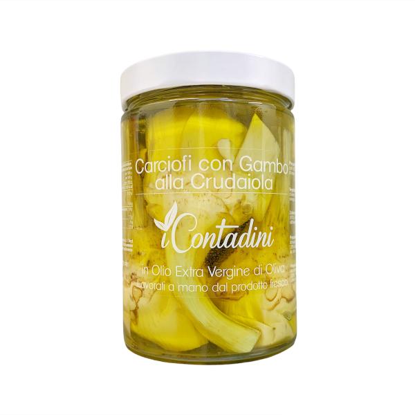 Carciofi con Gambo alla crudaiola