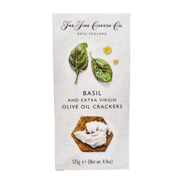 Crackers met basilicum en extra vierge olijfolie