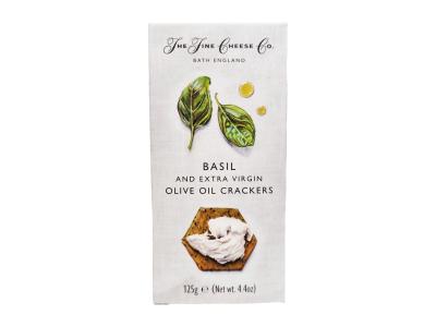 Crackers met basilicum en extra vierge olijfolie