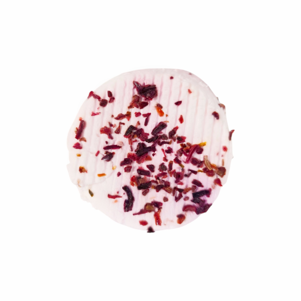 Geitenkaas met hibiscus, framboos