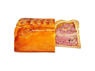 Paté en croûte met eend, foie & girolles (100 gr.)